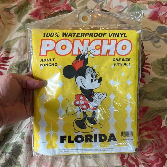 Vtg DISNEY Minnie Mouse Adult Poncho FLORIDA 100% Waterproof Vinyl Cartoom NEW - Picture 7 of 8